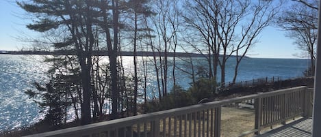 Expansive views from large water side deck