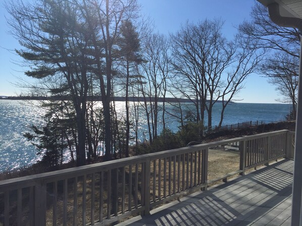 Expansive views from large water side deck