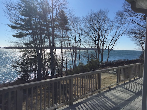 Expansive views from large water side deck