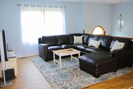 New leather sofa and for large family seating!