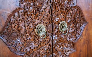 Balinese wooden door carved by local artist