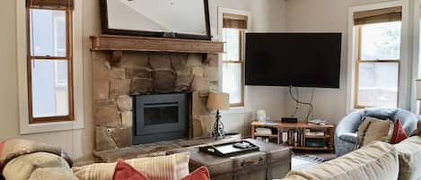 Comfy, clean living room. Cozy Gas Fire