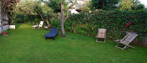 The Garden with relaxing Beach Chairs