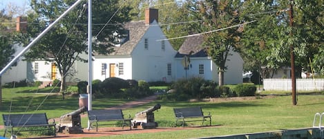 Front of house from St. Michaels harbor looking across Town Park