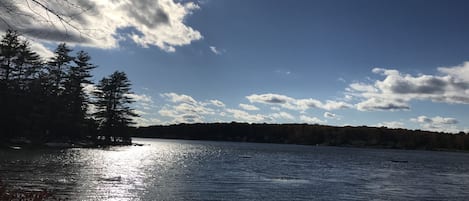 Lake view from private Chill area. Adirondack chairs provided. Sunsets guarantee