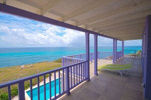 Atlantic Ocean View from upper veranda; both master bedroom open onto it