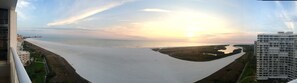 Panoramic beach view from the balcony