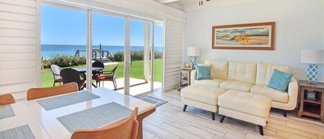 First floor dining and living area.  Beach stairs are a few steps away.
