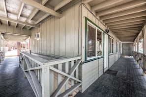 Entryway from street and your deck overlooking the Rio Ruidoso.