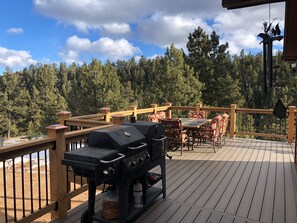 Gas and Coal Grill and Outdoor Seating Facing East and South