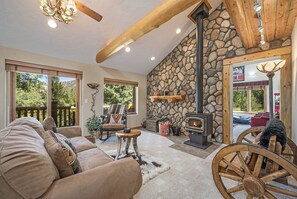 Living room with deck access