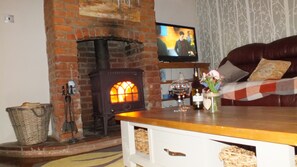 Digital TV/Netfix and a warm wood burning stove.