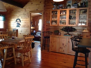 Breakfast area looking to library/reading room