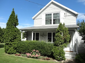 View of the home through the front gate