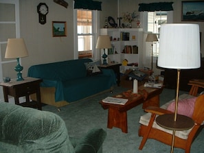 living room with pull out sofa