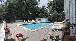 Large pool deck