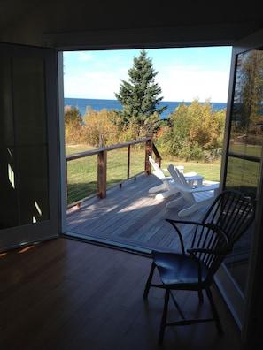 Library French Door Opening to Deck
