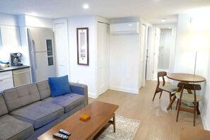 Clean lines, and loads of light make our apartment the ideal home base