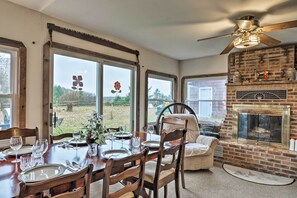 There are 5 bedrooms, 2 bathrooms, and space for up to 13!
