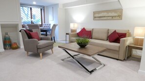 Queen sized sofa bed in the living room 