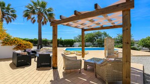 Outside Pergola by the Pool for Relaxation