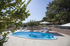 Pool area facing South.