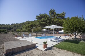 Pool area facing South West.