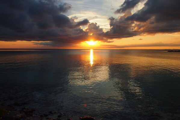 Sunset over the water