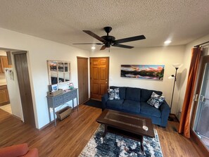 Comfortable living room with pull out sofa.