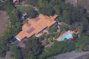 Aerial view of the house