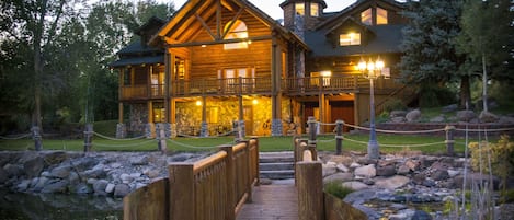 Unique hand crafted log bridges throughout the property