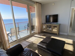 Access to the wrap-around balcony from the Living Room.