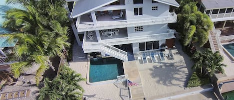 Ariel of House, Pool, Patio and Dock