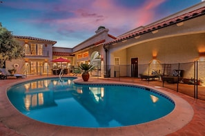 Tranquil swimming pool and spa