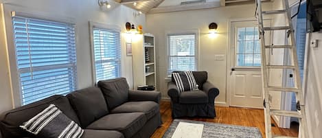 Living room + loft steps