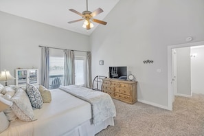Primary: king bedroom with water views
