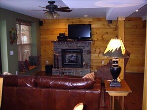 Downstairs den w/gas fireplace