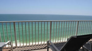 Balcony view of the beach - watch the dolphins from your patio!