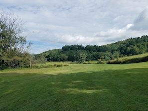 Acres of freshly mowed open fields