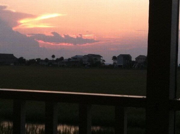 Sunset over Marsh from Upstairs Porch