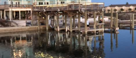 A view of condos from the water, our BACKYARD..Lake Padre. Minutes to the Gulf