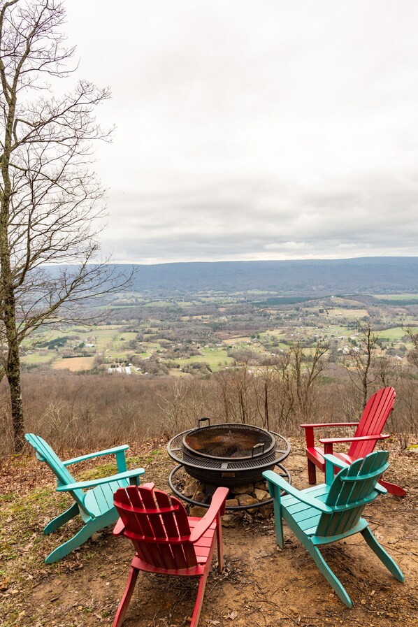 Fire pit off back deck