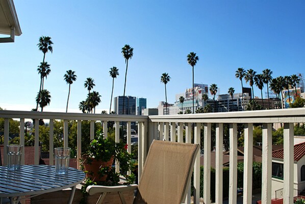 Expansive Balcony with a view on W Hotel and Capitol REcords