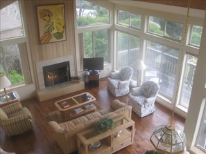 Living Room Viewed From Loft - full ocean view