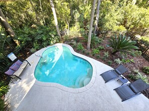 View of Pool from Living Room Balcony at 218 Cordillo Parkway