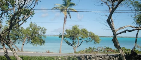 View over the water from Cottages