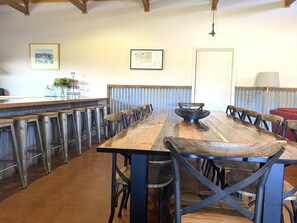Extra stools in dining area