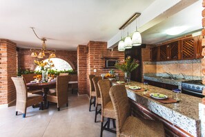 Kitchen and dining areas