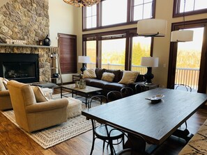 another view of the family room/dining room table