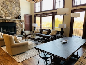 another view of the family room/dining room table